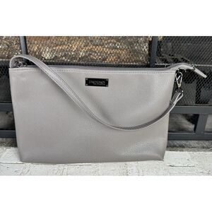 Bebe‎ Taupe Handbag Detachable Strap Clutch Pebbled Leather